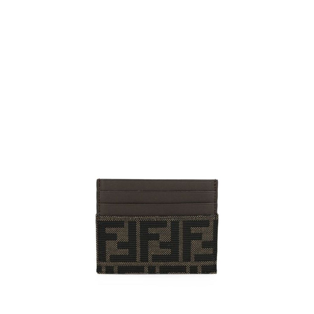 Fendi Men Portacarte Ff Jacquard Zucca E Pelle